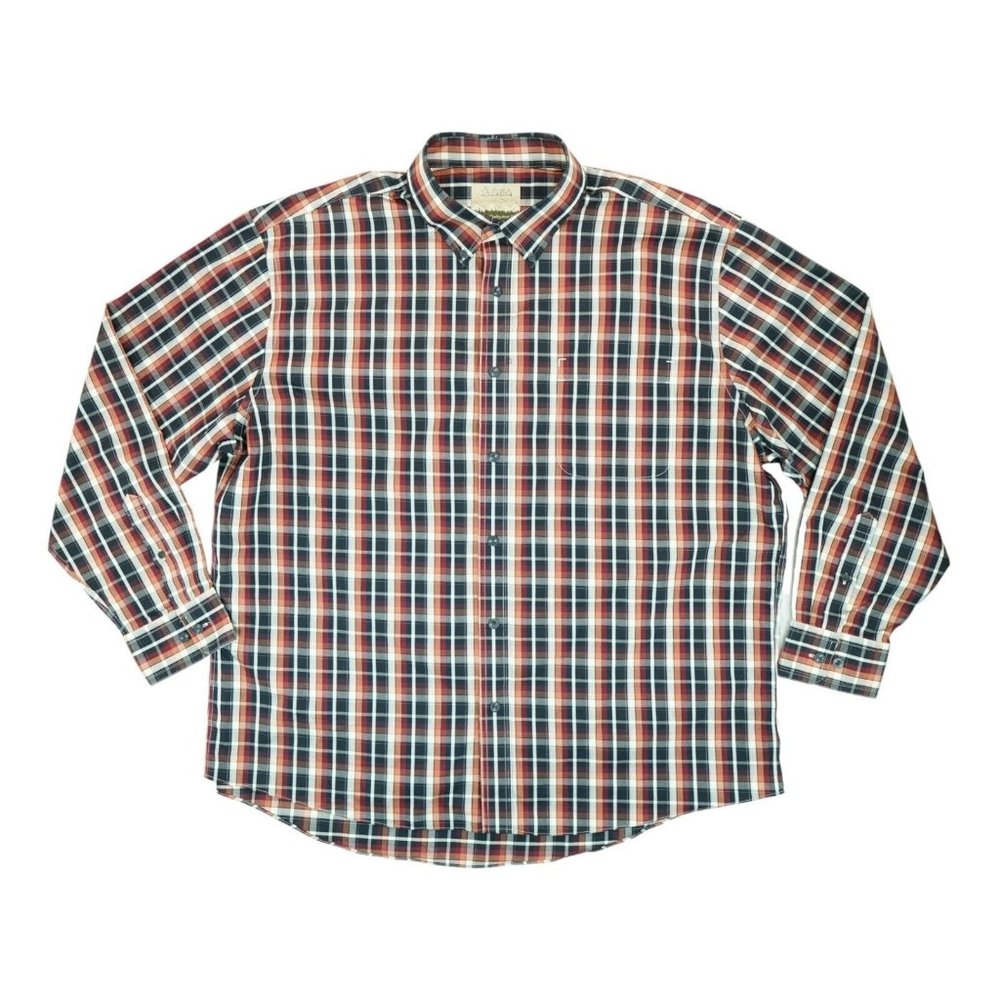 NEW Cabelas Outfitter Series Mens 2XL Long Sleeve Button Down Collar Shirt Plaid